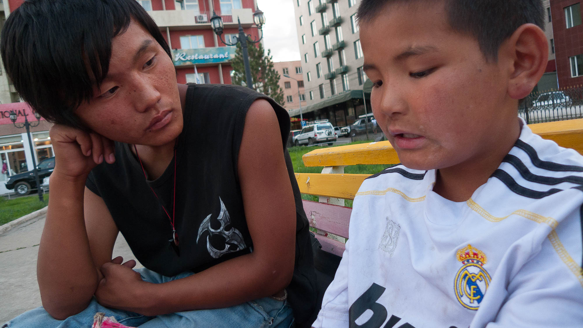 Interview of street child in Mongolia with my assistent translating